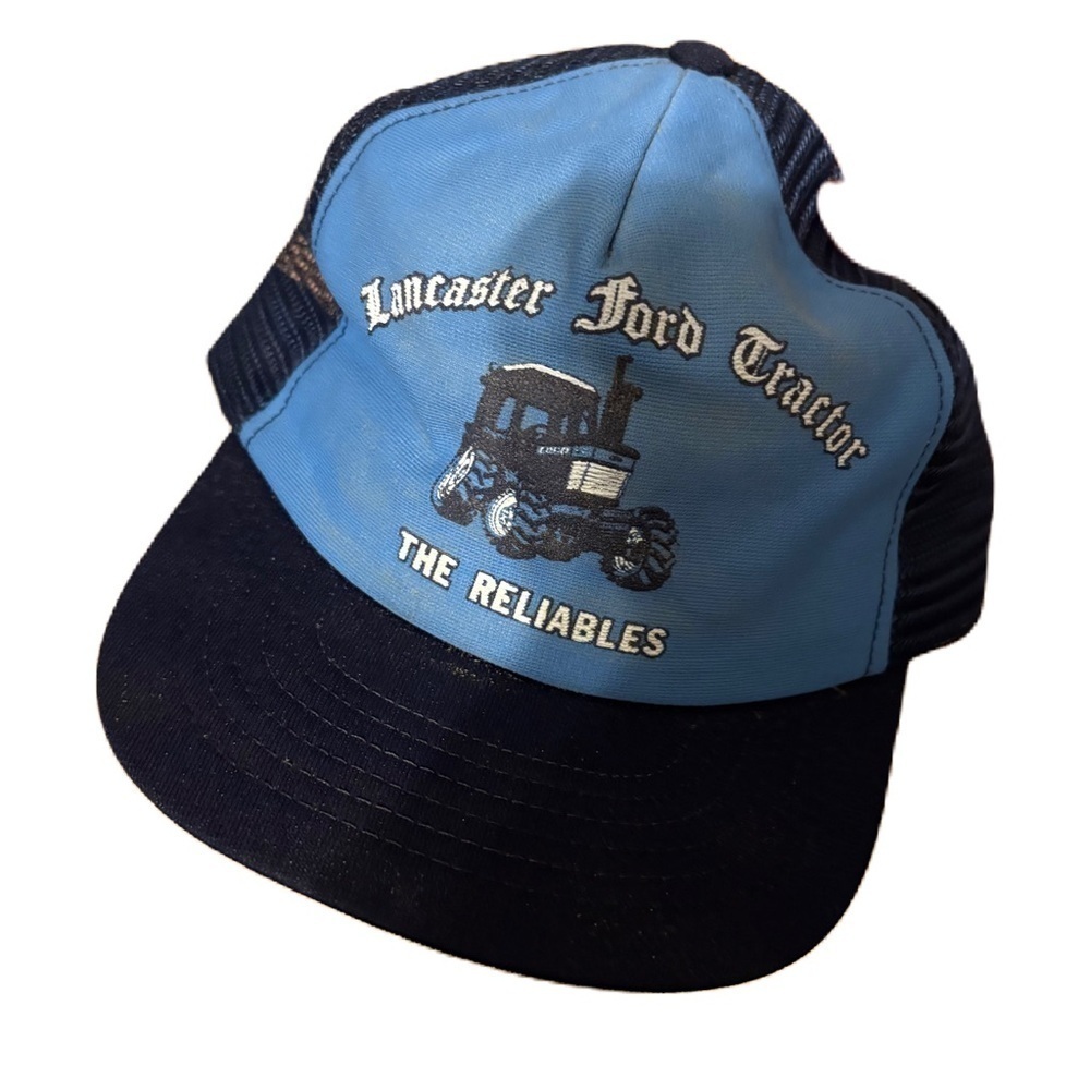 Vintage Lancaster Ford Tractor The Reliables Mesh Snap Back Trucker Hat Blue